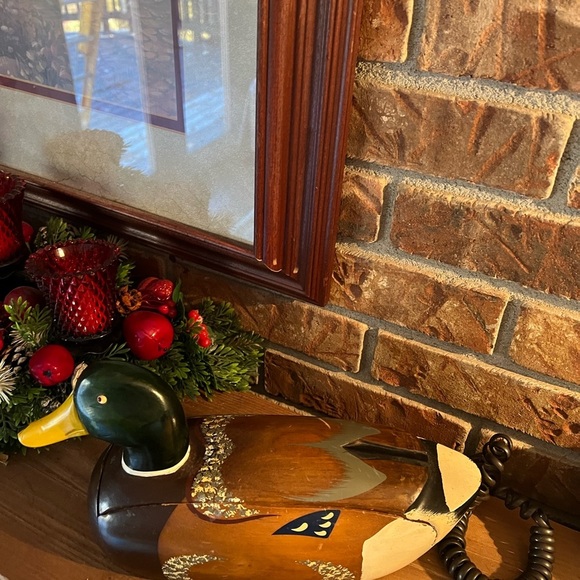 ⭐️ Rare Vintage Hand Carved Solid Maple Mallard Duck Telephone ‼️Last One Left! - Picture 7 of 12